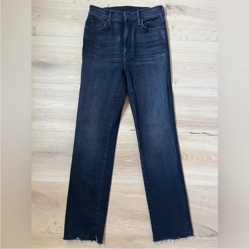 MOTHER Jeans HIGH WAISTED RASCAL ANKLESNIPPET Thunder Road Raw Hem Sz 25 *P25 - Picture 2 of 4